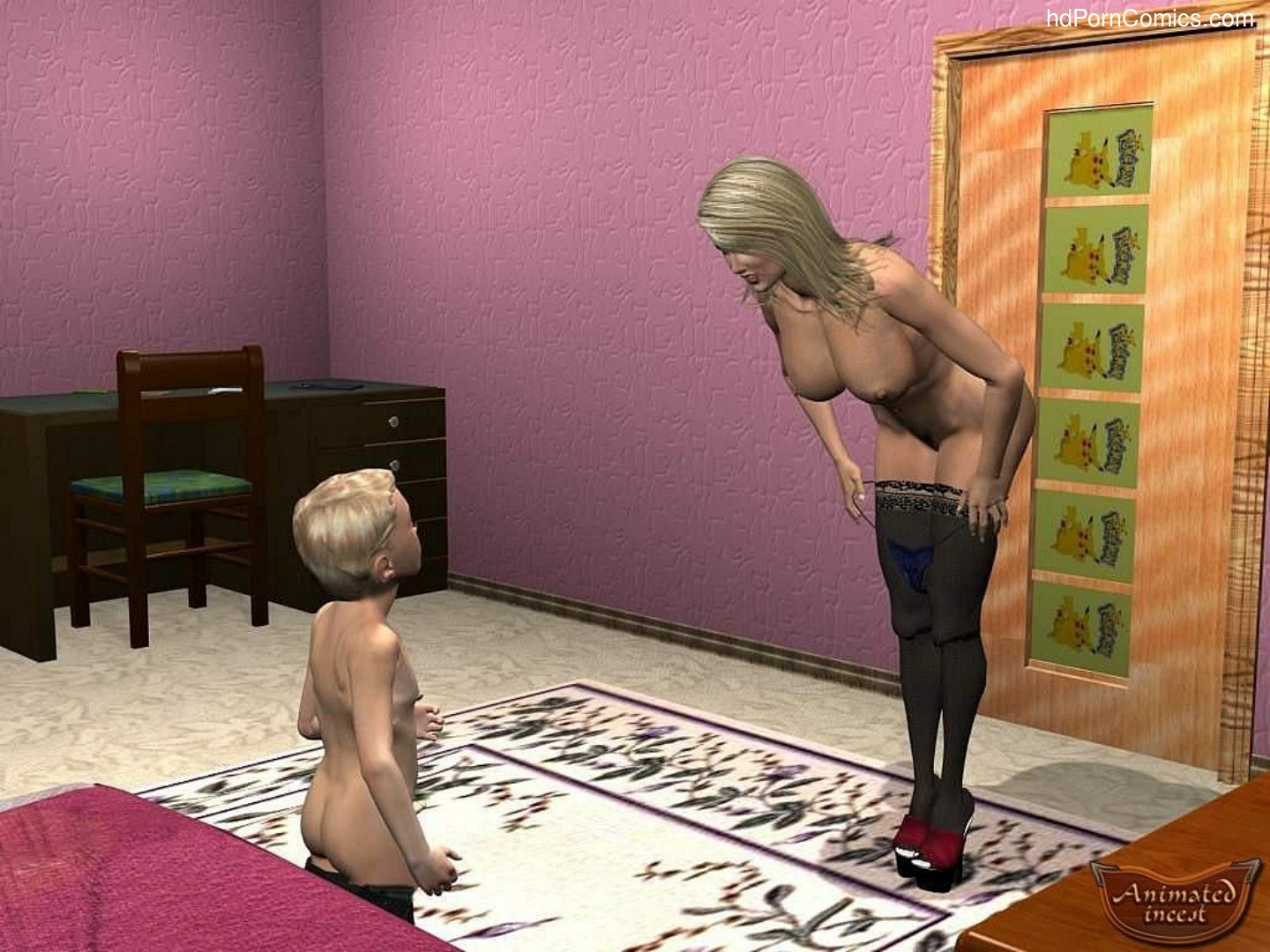 Son discovers his first pollution17 free sex comic